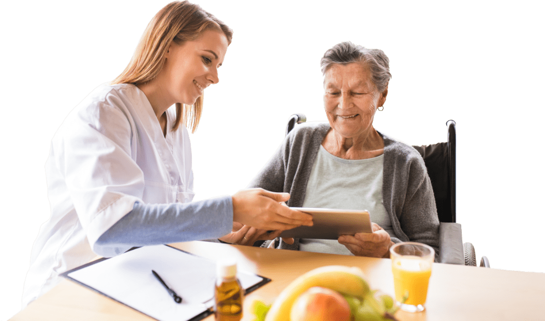 Aidant utilisant Happ'In Co avec un bénéficiaire